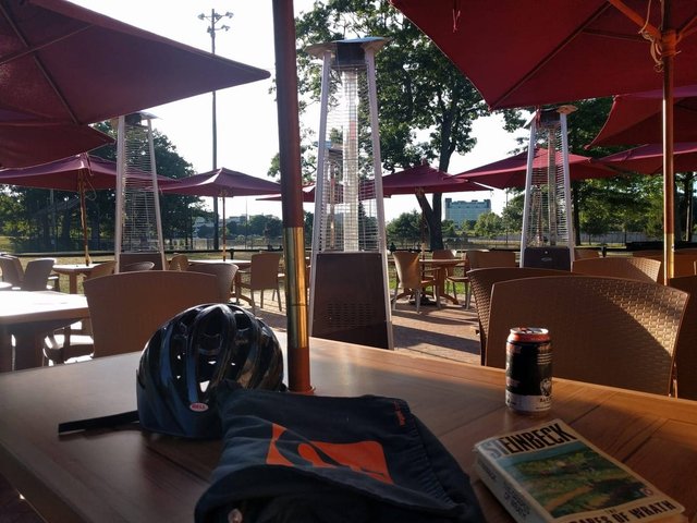 beer, bike, book, park